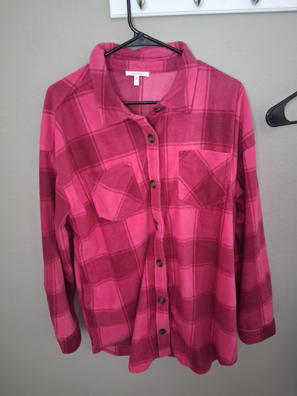 Maurices Pink Plaid Button-Down Shirt